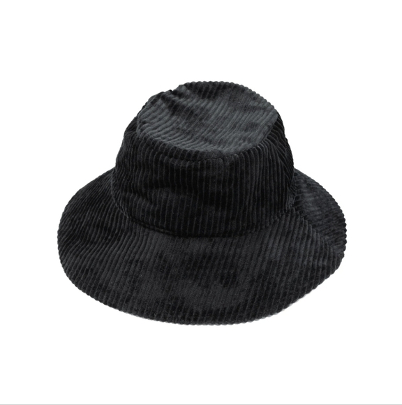THE MONTANA BLACK CORDUROY BUCKET HAT BY SPRIGS - Picture 1 of 6